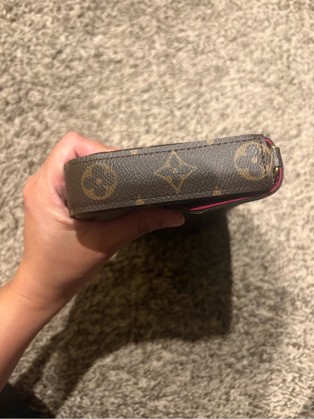 Louis Vuitton Brown Monogram Crossbody Wallet with Gold Chain - Picture 6 of 16